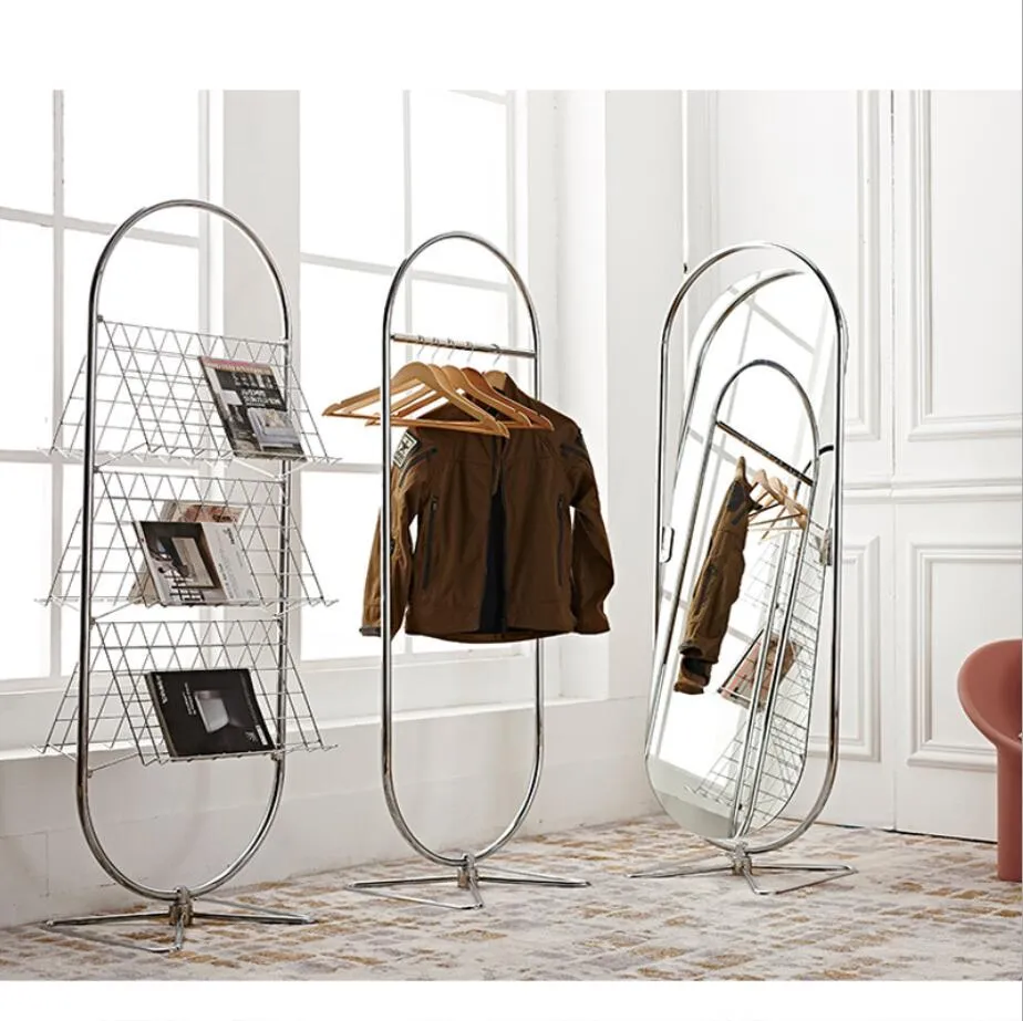 Porte-revues Etagères de rangement pour chambres à coucher Meubles de chambre Trépied en forme de papillon et étagère à vêtements