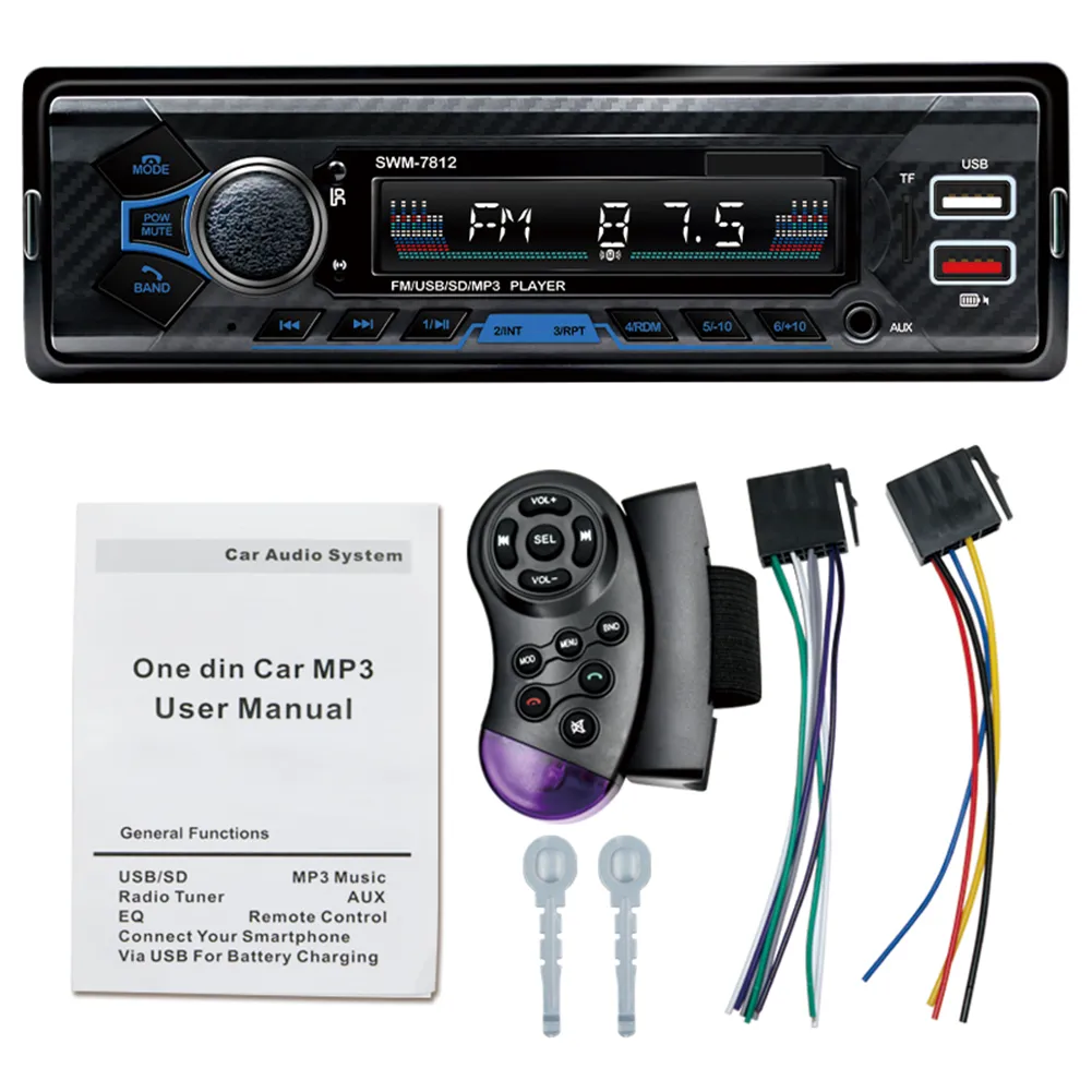 2024 Car Radio Stereo Player With Bluetooth 5.0 MP3 Player 60W FM Audio Music USB SD Voice Control 4 Way RCA Output Black From Ihammi 15.12 DHgate.Com
