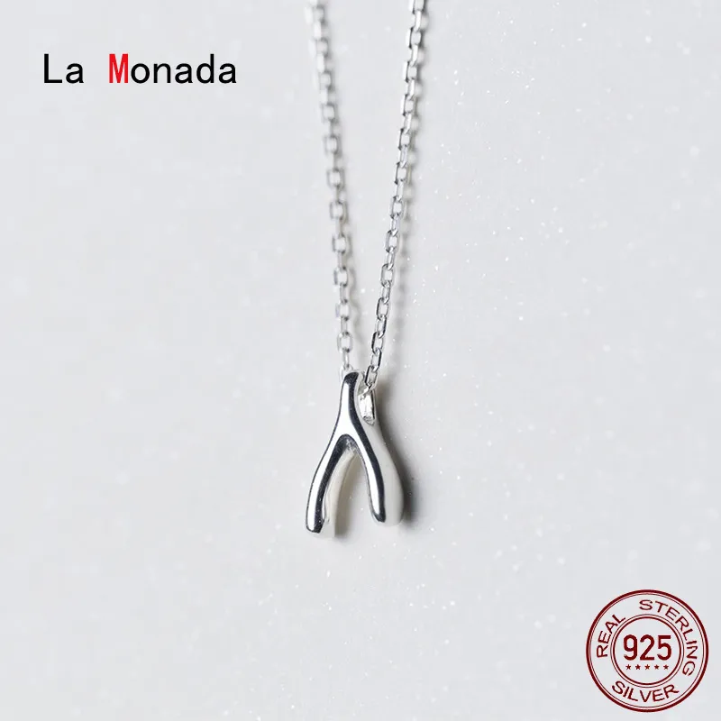 La Monada Silver Chain Halsband för kvinnor Letter Y Pendant Fashion Minimalistisk Silver 925 Smycken på nacken Kvinnor Halsband Q0531