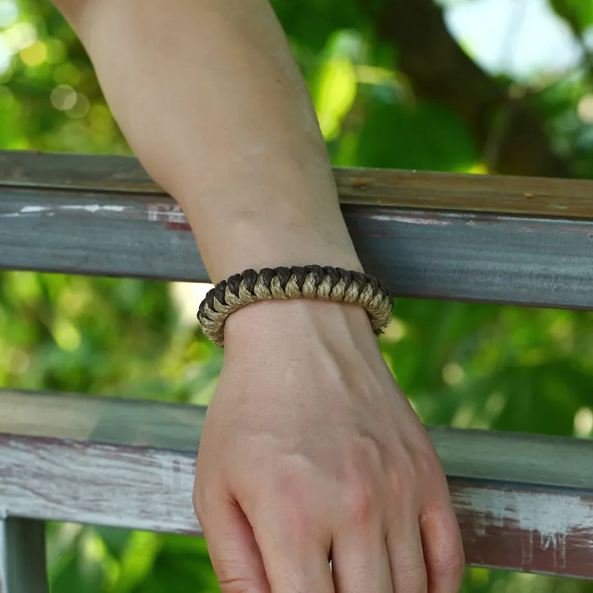 Hanfseil-Armband, handgewebt, einfache geflochtene Armbänder, Armband-Manschette für Damen und Herren, Modeschmuck, Will and Sandy
