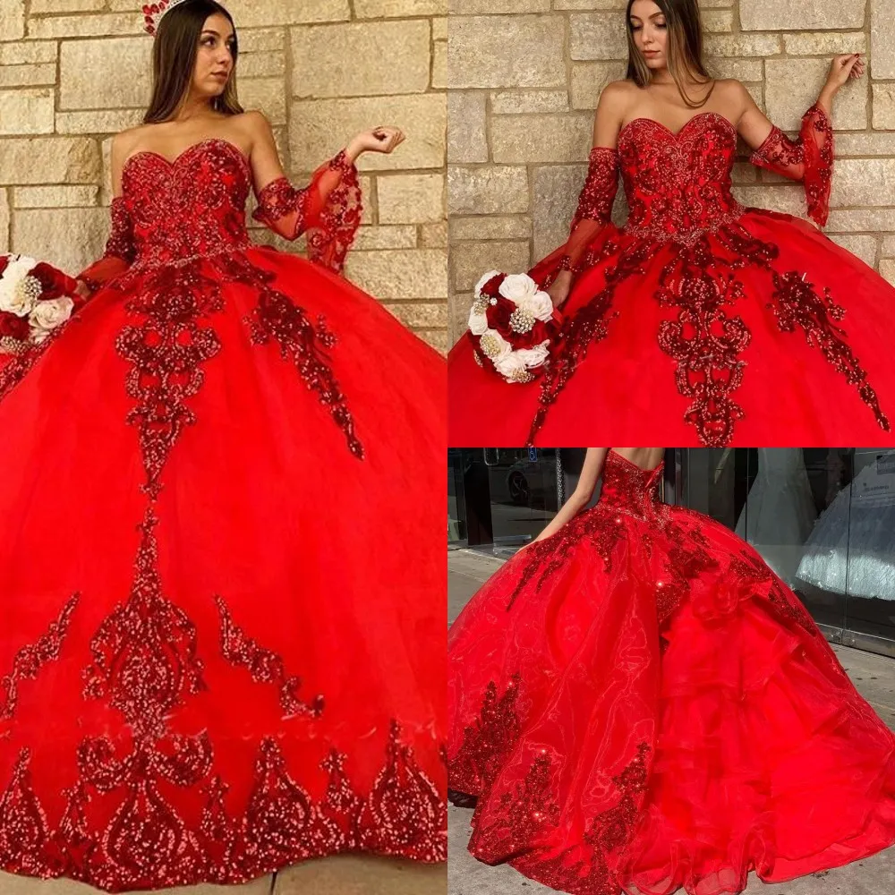 2022 Vestido De Fiesta De Encaje Con Cuentas Rojas Vestidos De