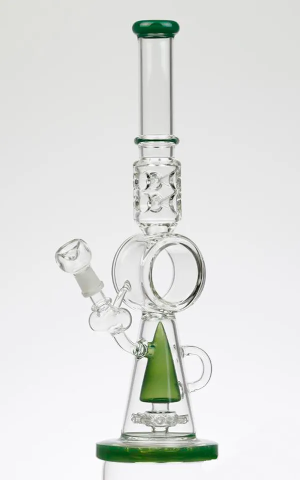 Ny unik premium heady stor återvinningsglas bong vatten hookah rökning rör 17inch höjd 5mm tjocklek kvinnlig gemensam perkolator dab rig