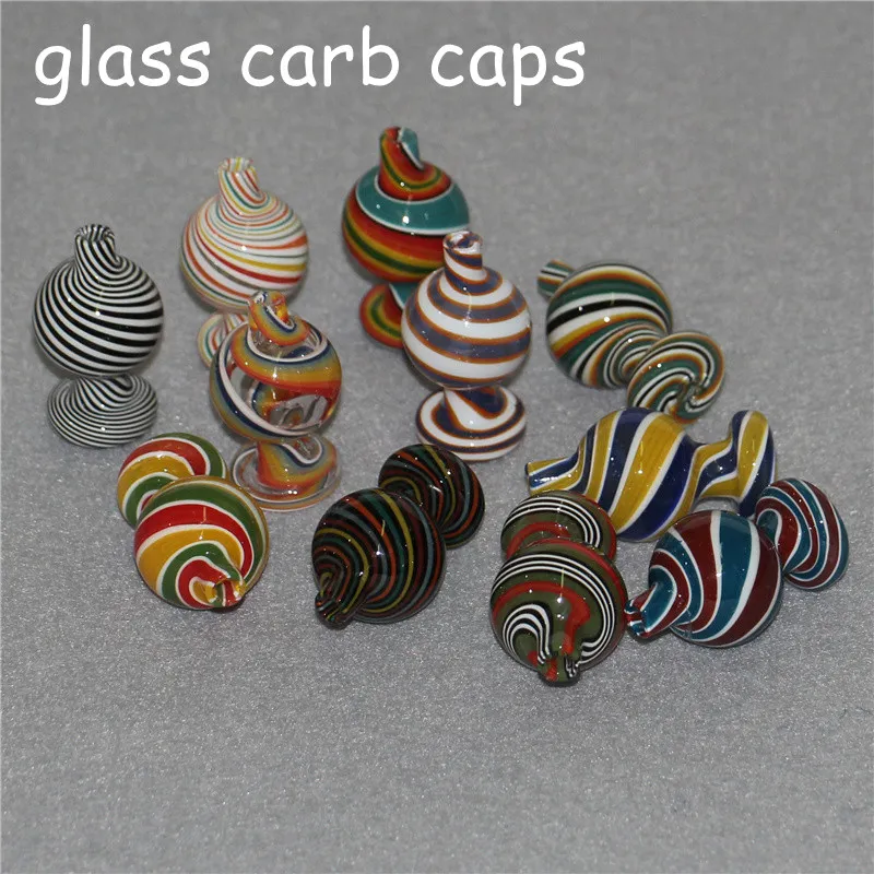 OD 25mm Roken Accessoires Kleurrijke Glas Carb Caps voor Quartz Banger Nails 14mm 18mm Siliconen Waterleidingen DAB Olierouts