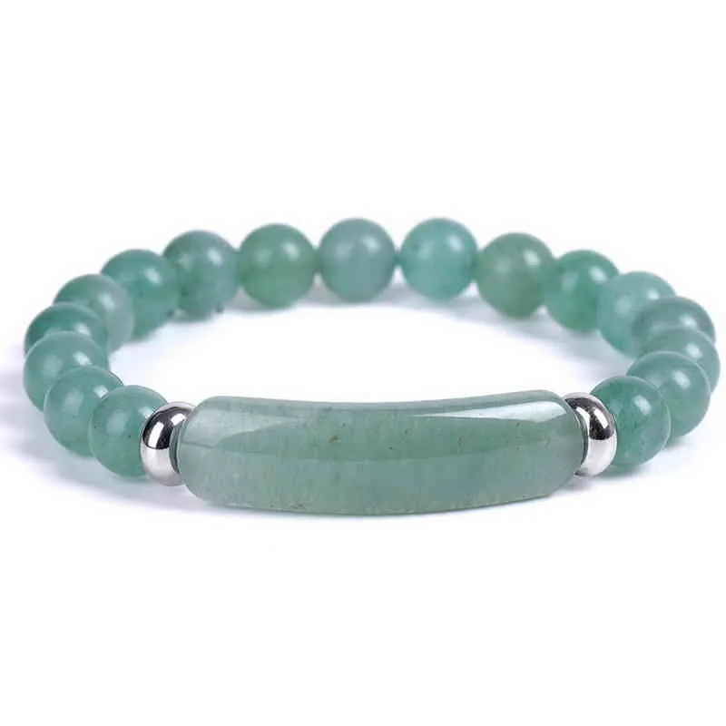 Novo Estilo 8mm Chakra Energia Pulseira Ametista Gemstone Cura Pedra Pedra Grânulos Verde Jade Stretch Age Bangle Pulseira