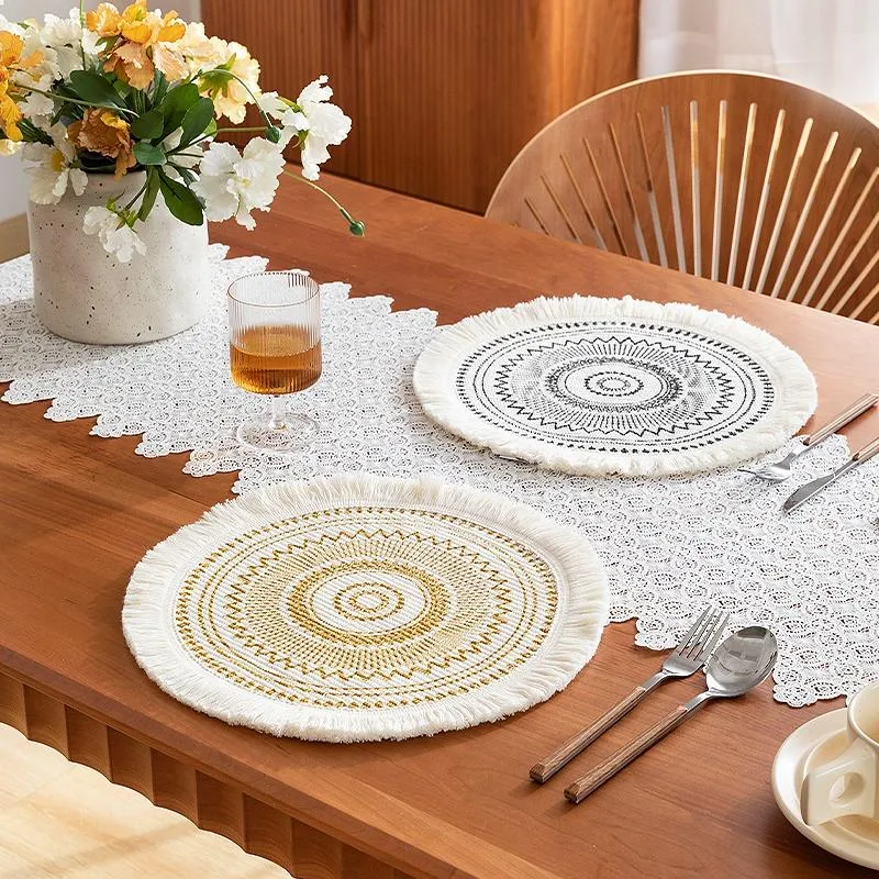 Tapis Tapis Boho Ferme Imprimé Cuisine Table Décorative Café Salle À Manger Coton Tissé Napperons Fancyyoung Plat Tapis De Haute Qualité