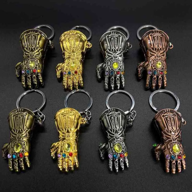Schlüsselanhänger Avenger Alliance-Serie unbegrenzter Krieg Mieba-Handschuhe Schlüsselanhänger Auto-Anhänger-Handwerksgeschenke