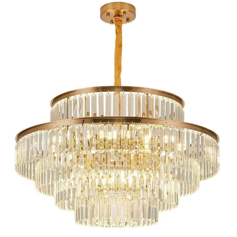 K9 Crystal LED lampadario 4/5/6 strati di lusso casa di lusso lampada a sospensione oro illuminazione indoor per scala salotto soggiorno decorazione ristorante