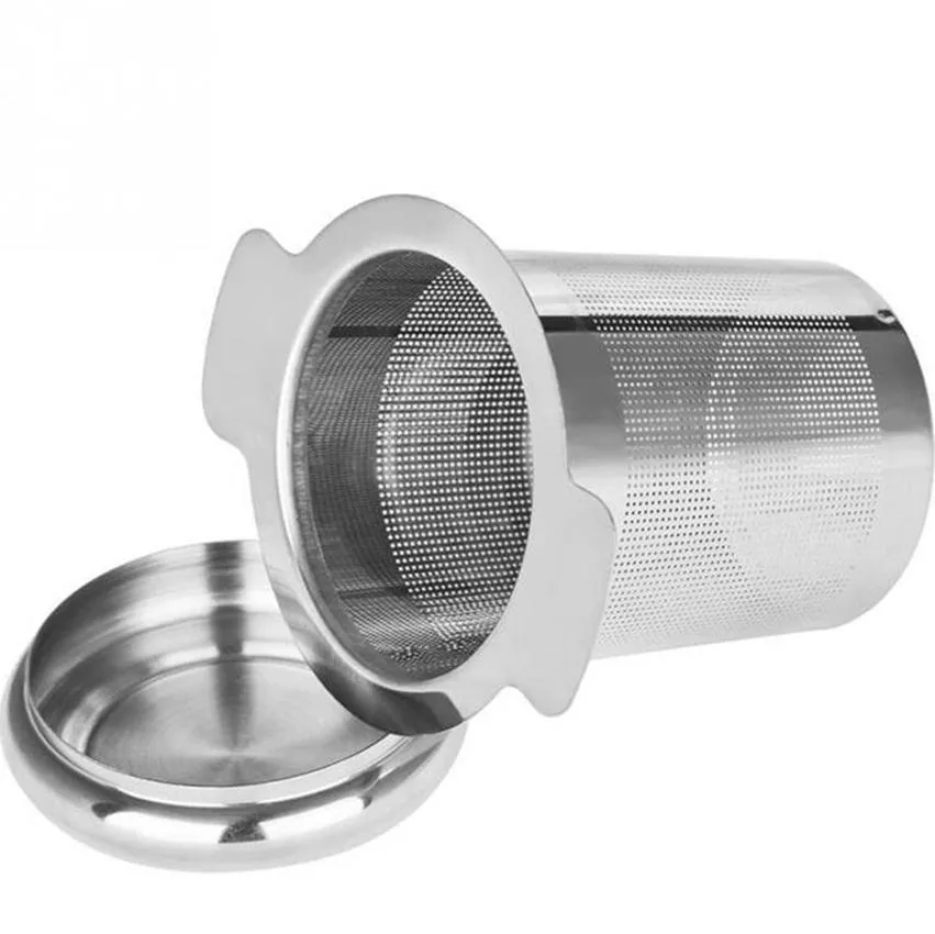 Fine Mesh Tea Strainer Lid Coffee Filters Reusable Stainless Steel Teas Infusers