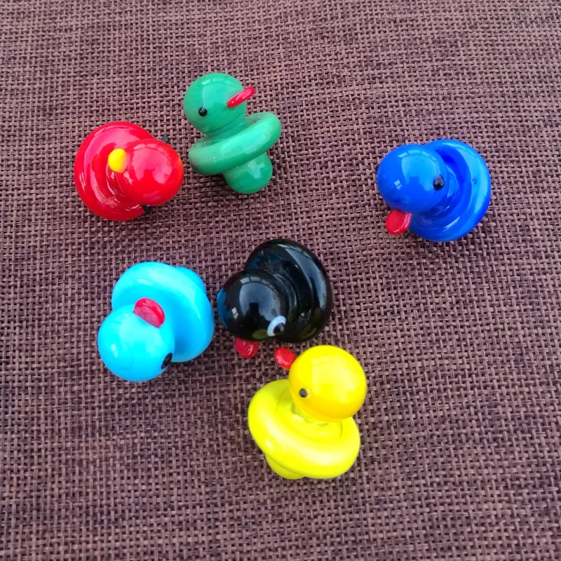 Wholesale Duck 23mm OD Little Ducks Carb Caps Smoking Accessories Quartz Banger Nails Glow in Colored Carb Cap DCC01