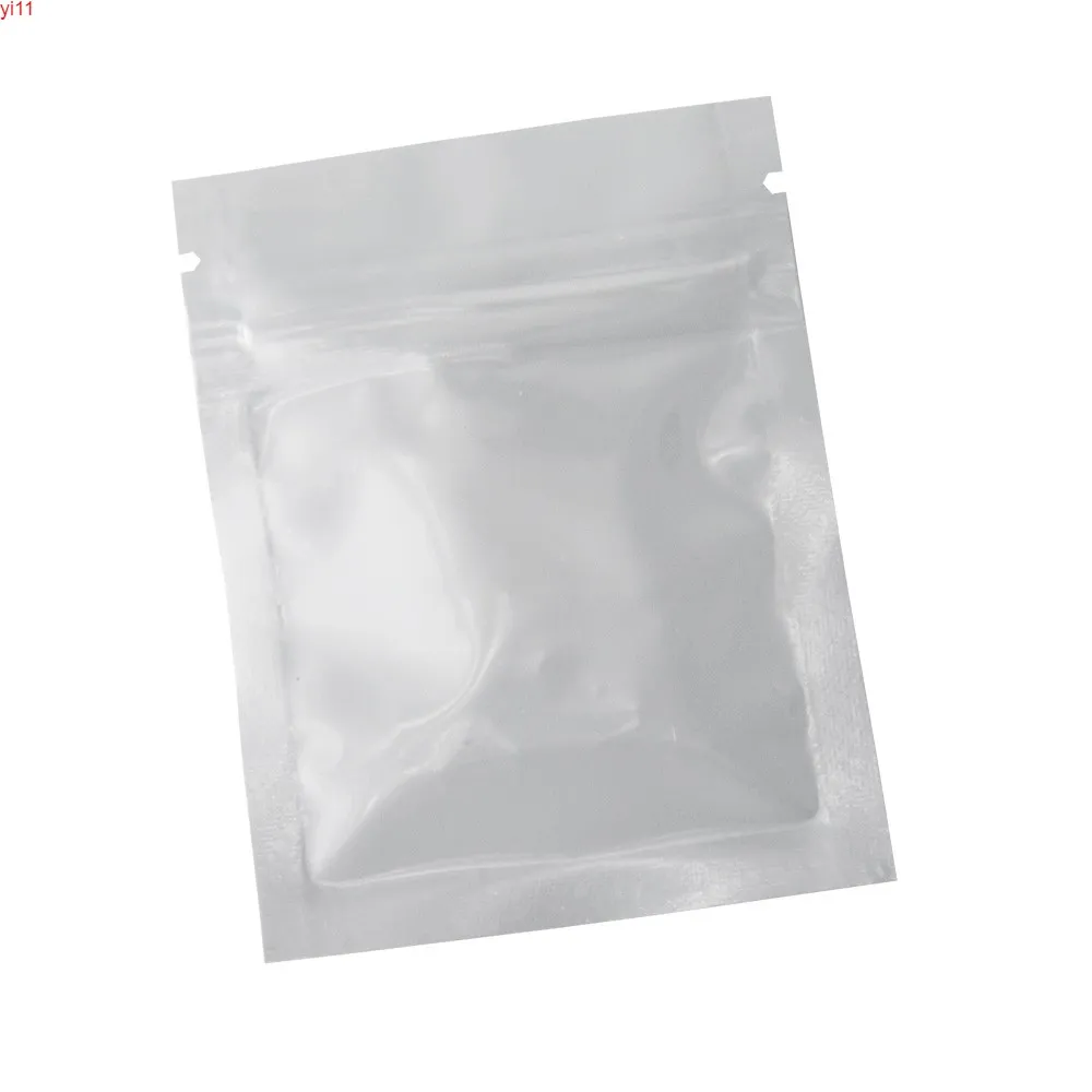 DHL Frakt 6x8cm 2000pcs / Lot Vit Aluminiumfolie Top Zip Lock Paket Bag MyLar Food Vakuum Förpackning för snacks Nöthög quatity