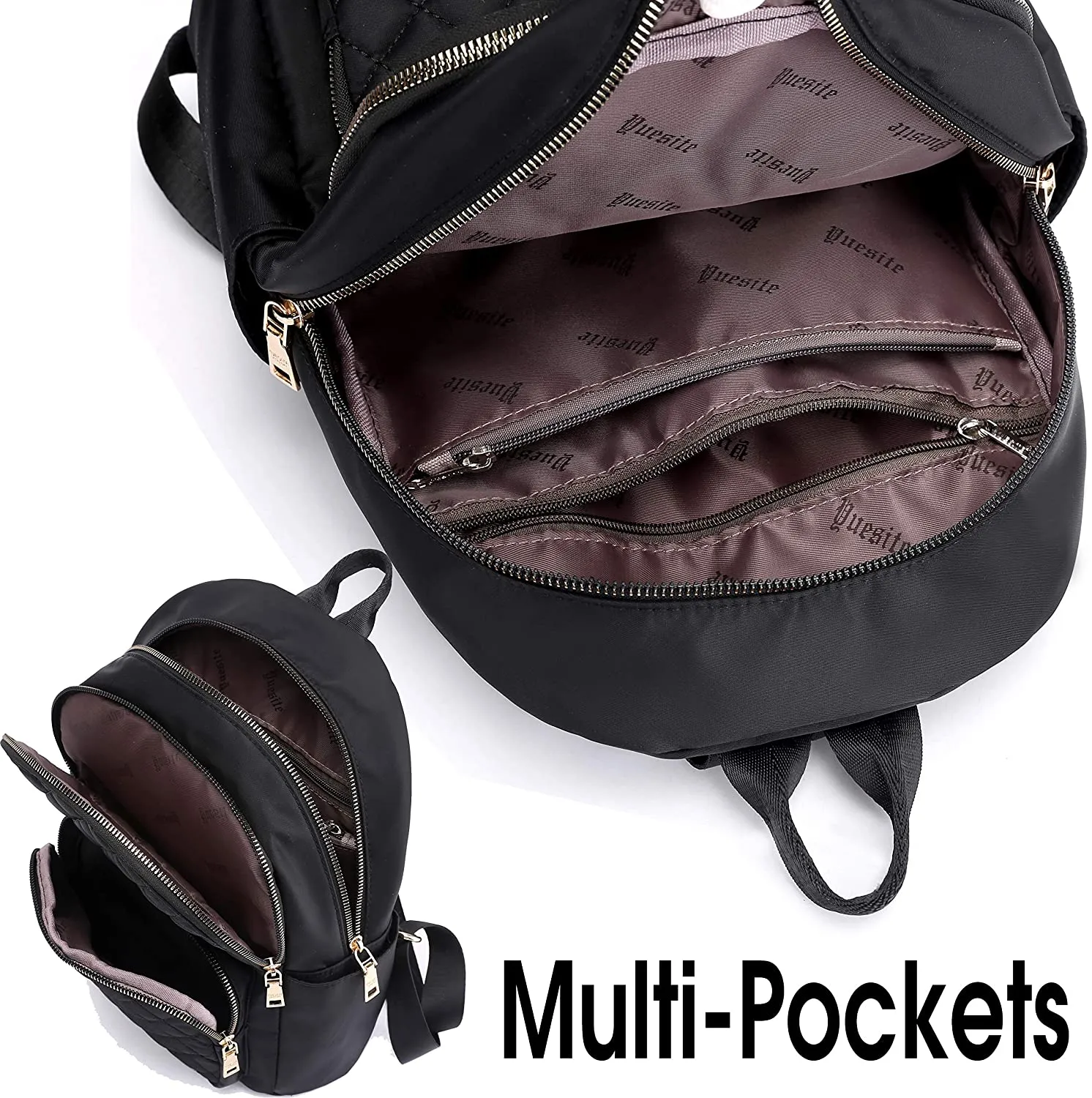Mochila clásica con bolsillo frontal transparente, mochila impermeable con  cremallera, mini bolsa de viaje para exteriores
