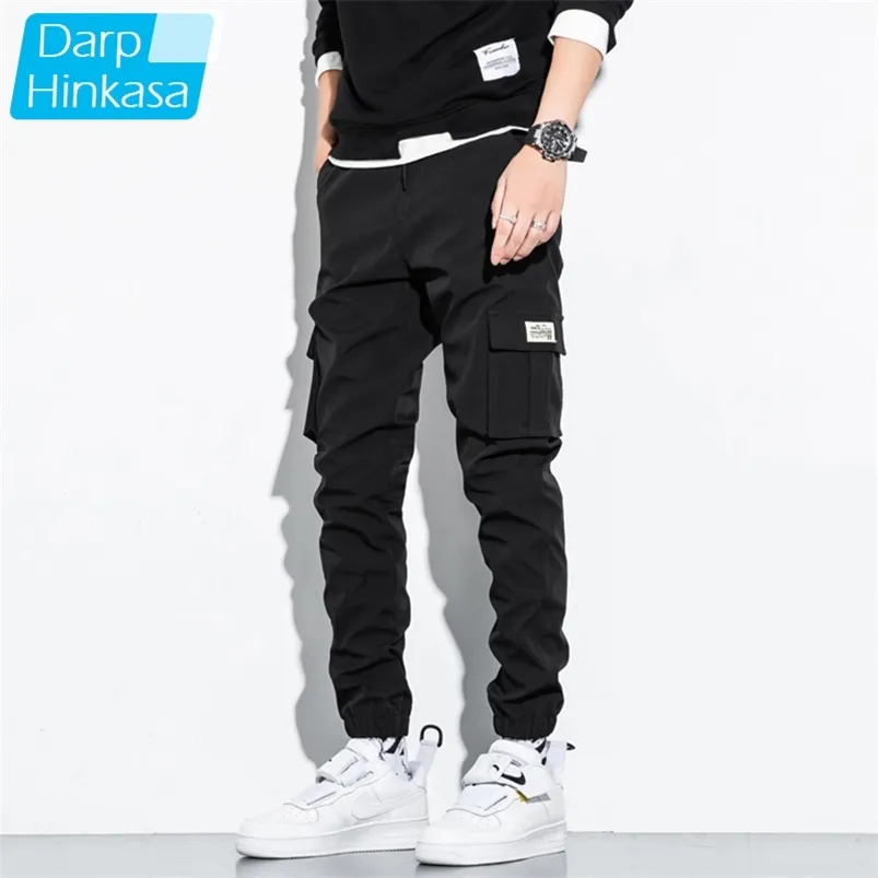 Streetwear Mężczyźni Spodnie Cargo Black Hip Hop Harajuku Luźne Harem Pant Jogger Casual Fashion Duży rozmiar 8xl 210715