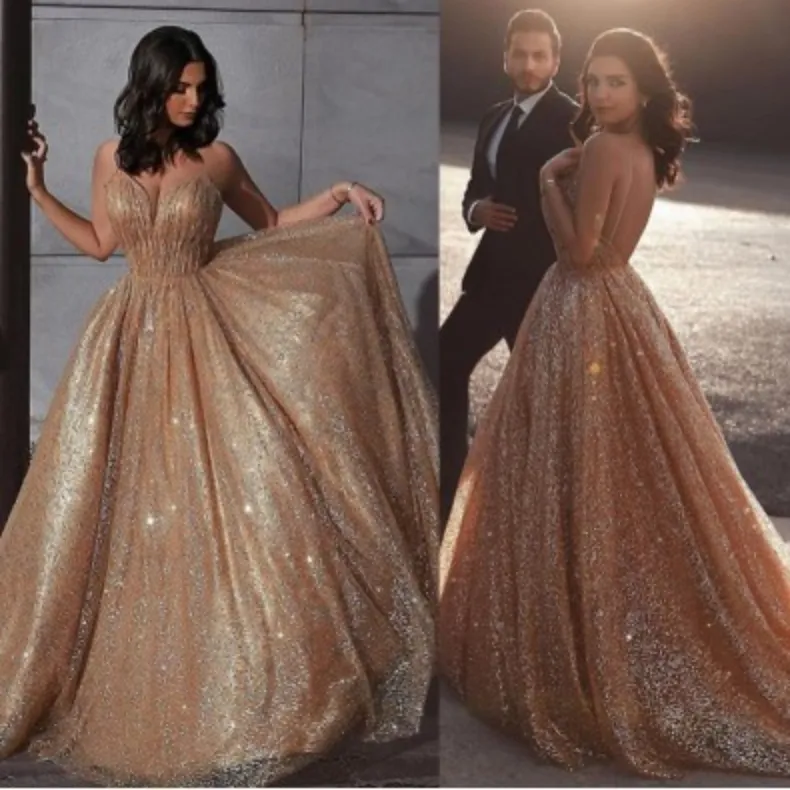 gold prom dresses 2021 Sparkly Prom Dresses Off The Shoulder Gold Sequins Long Prom Gowns Split Side