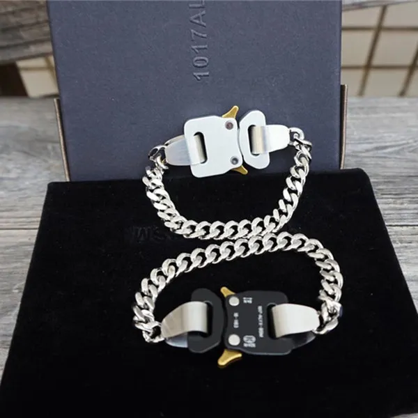 남성 여성 1017 ALYX 9SM RIVER LINK BRACELLE 고품질 티타늄 스테인레스 스틸 Aylx 브레이슬릿 금속 액세서리 Q0717