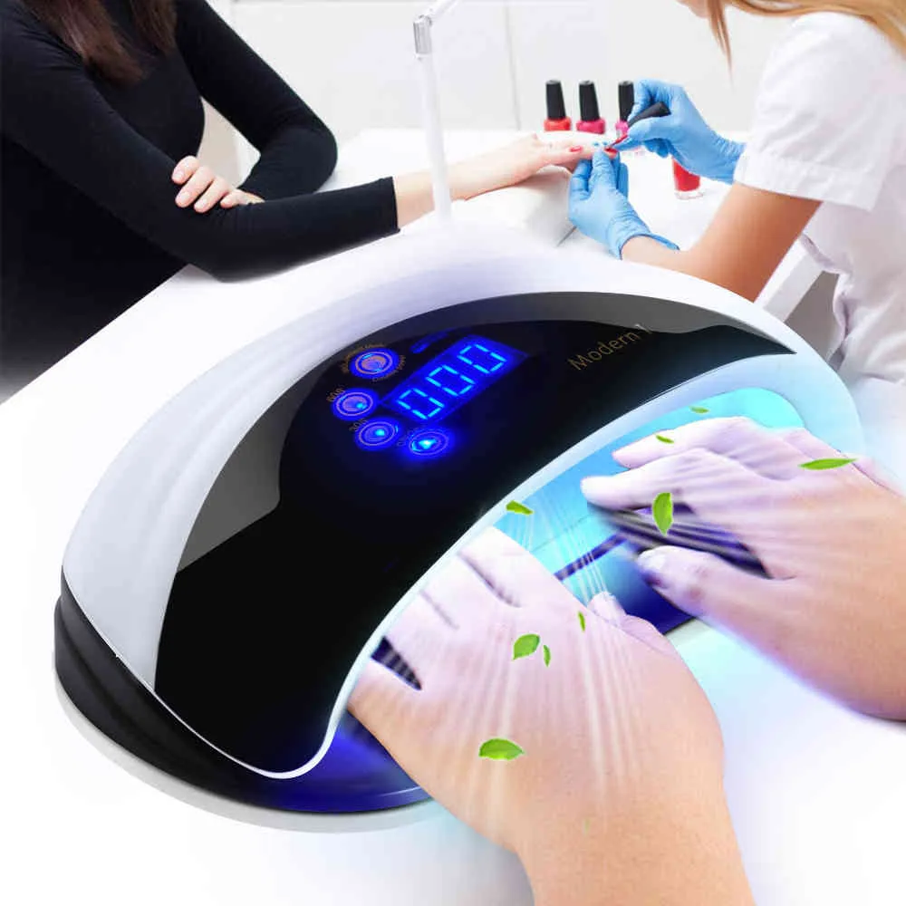 Sèche-ongles UV LED 120W avec détection automatique, pour tous les vernis gel, Machine de Salon de manucure, ventilateur intégré, lampe à lumière solaire pour ongles