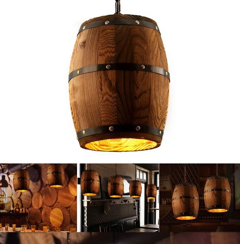 Wooden Wine Barrel Hanging Fixture For Cafe Restaurant Bar And Dining Room Pendant Lighting From Xinyunled2020 88.45 DHgate.Com