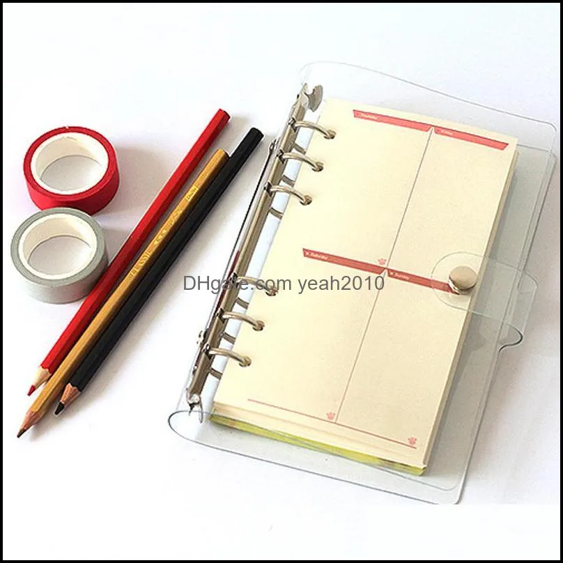 Notepads A7 A6 A5 Transparent Loose Leaf Binder Notebook Index Page Matte Cover Spiral Diary Planner Paper Note Book Stationery