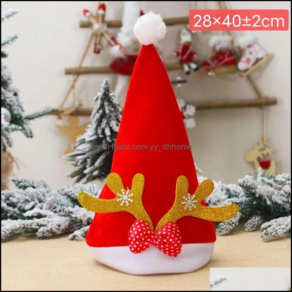 Christmas hat Unisex adult children Santa Xmas Holiday For festive party New year poison Decor red and white caps