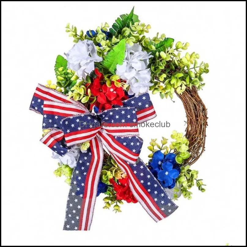 Decorative Flowers & Wreaths DIY Wreath Independence Day Butterfly Cyclone Door Pendant Window Scene Scenic Garland Accessories American