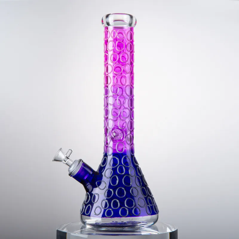 Hookahs Handwork Handcraft Beaker Bongs 13 Inch Heady Glass Big Bong WaterPipes Purple Colorful Downstem Oil Dab Rigs LXMD20108 7mm Thick