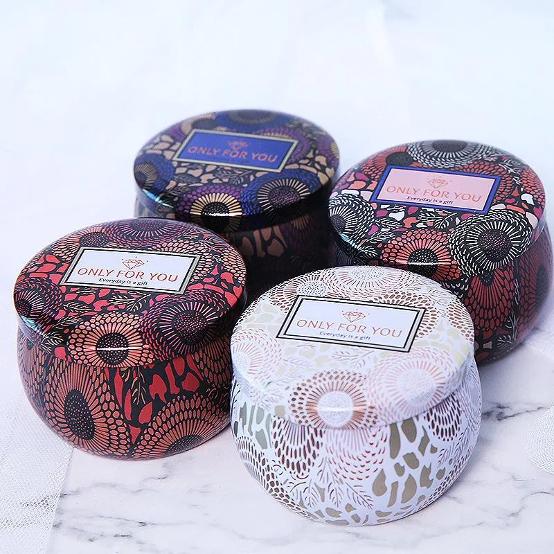 Scented Candle Jar Empty Metal Small Round Tin Box Tinplate DIY Handmade Candles Tea Cookies Candy Chocolate Storage Boxes