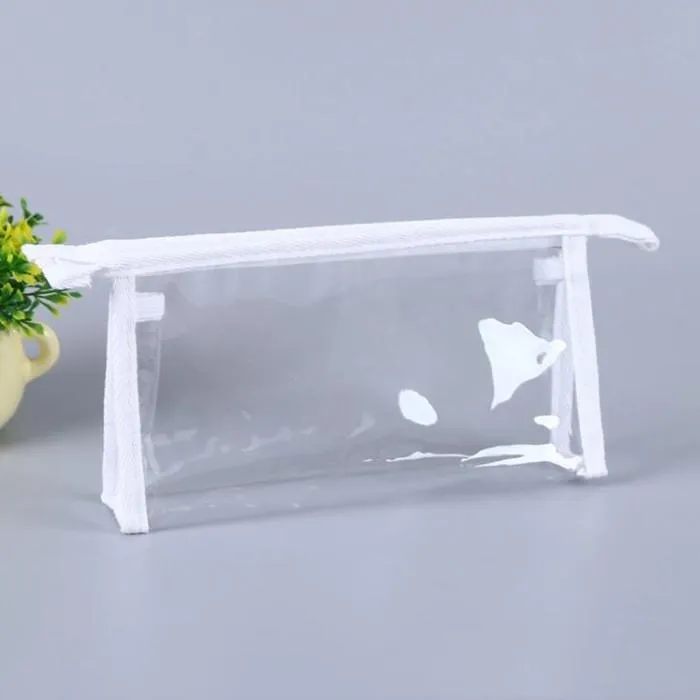 Clear PVC Travel Toiletry Bag Transparent Waterproof Bag Skin Care Items Cosmetics Makeup Storage Zipper Pouch Storage Bags WY1060
