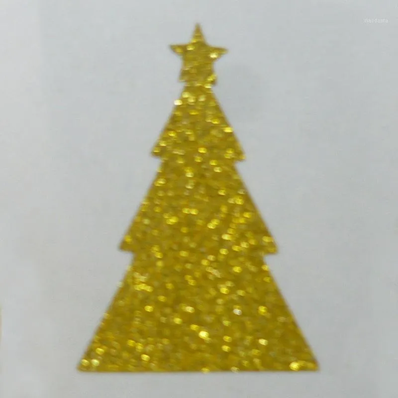 Gold Glitter Christmas Tree Sticker Seals Envelope Labels For Gifts