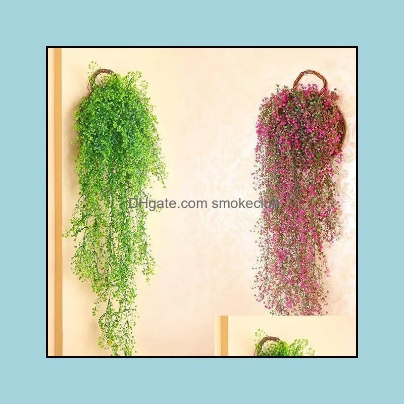 Decorative Flowers & Wreaths Admiralty Willow 85cm, Artificial Green Plants, Flower Vines Living Room Hanging Basket Wall Plastic