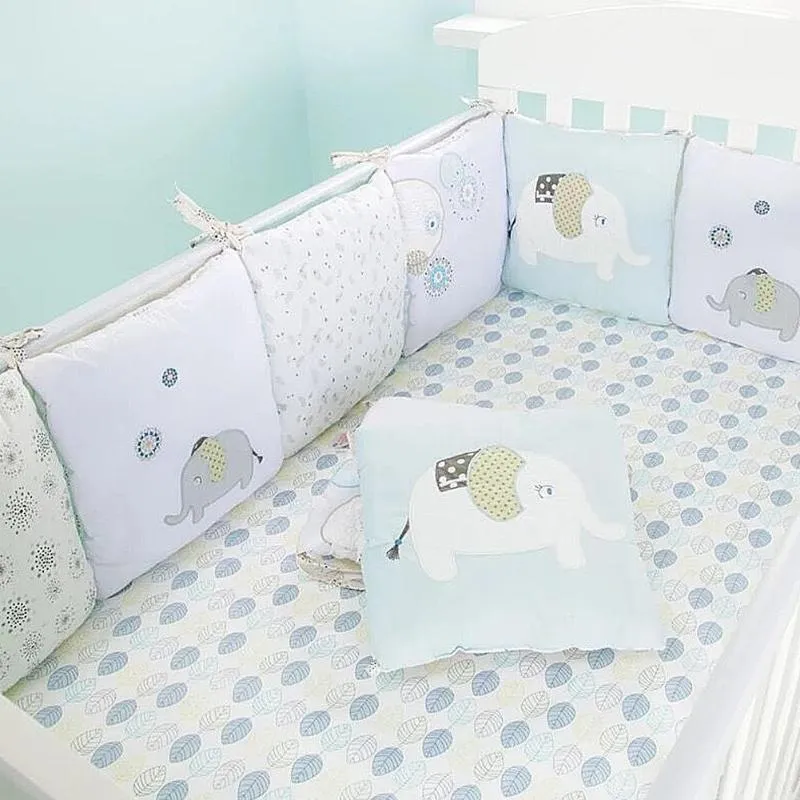 Set di biancheria da letto Paraurti per presepe Traspirante 3D Moda per bambini Nati Cuscino in cotone Cuscino Paraurti Culla Cura della camera Decor