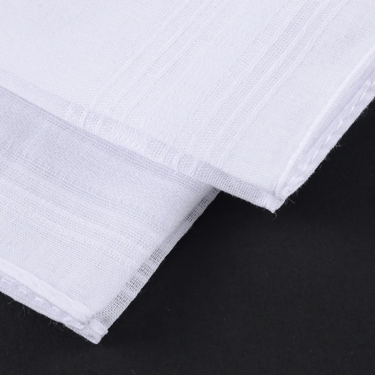 5pcs Squares Hanky White Pocket Cotton Handkerchiefs Hankie Hanky with Stripe Men 40*40cm Home Decoration Vintage Gift Hankies