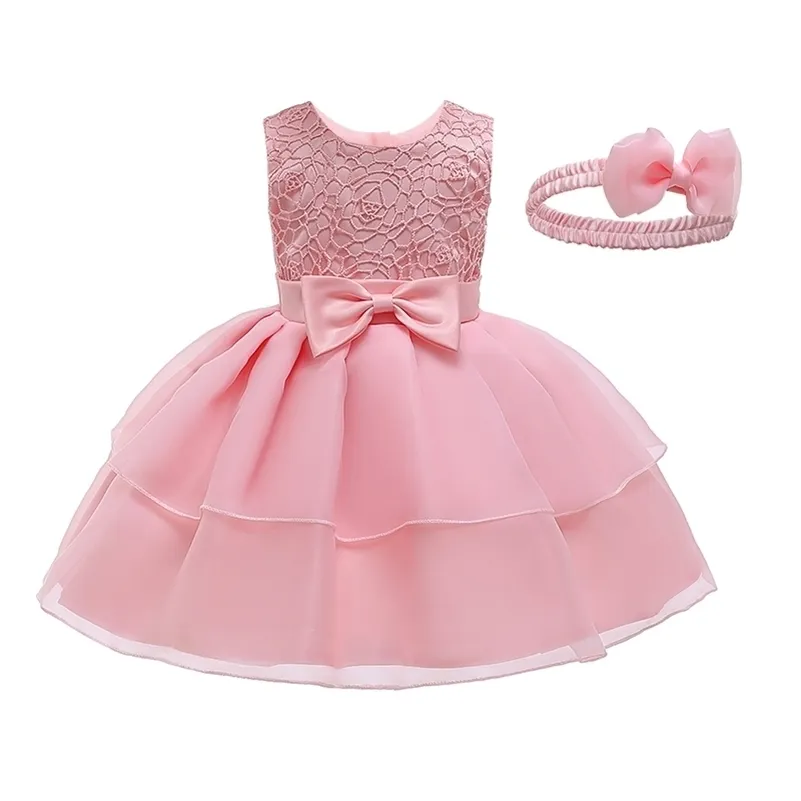 Nouveau-né infantile bébé robe coton enfant en bas âge robe dentelle Pegeant robes de soirée pour filles robe de baptême bébé fille vêtements 210312