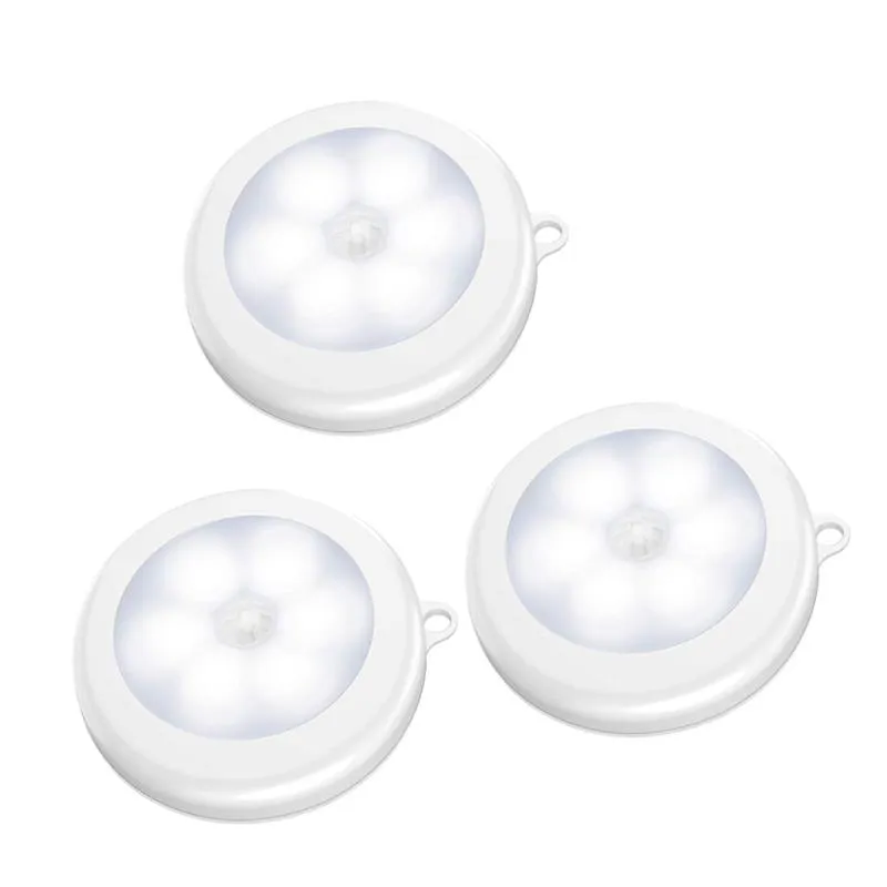 緊急灯LED照明ライトPIRモーションセンサー6LEDSナイトウォールランプワードローブ食器棚クローゼット階段キッチン