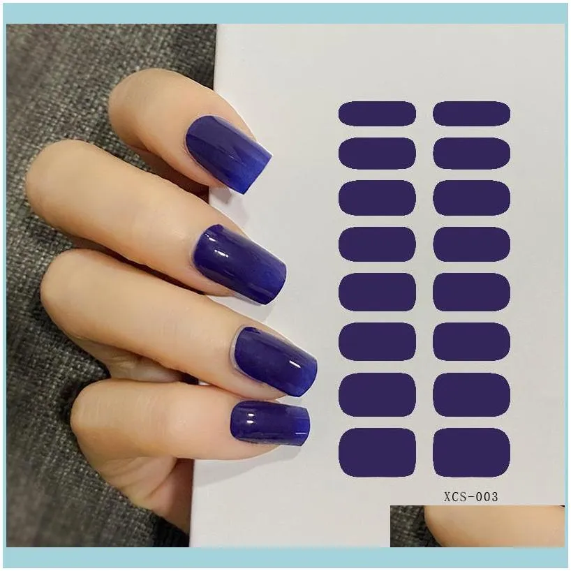 53 Colors Nail Polish Stickers Pure Color Strips Waterproof Adhesive Nail Full Sticker Environmental Protection DIY Nai Stickers