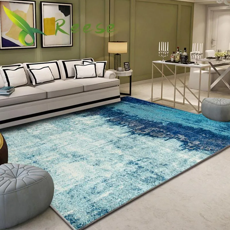 Alibaba Chinese-Style抽象的な幾何学的床のカーペット敷物のための現代のためのモダンな寝室のパーラーのための滑り止めの防汚カーペット210301