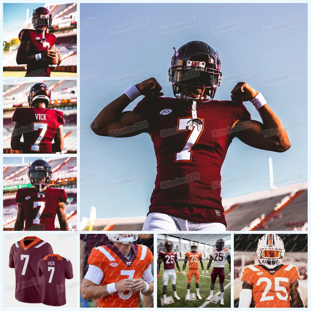 Maillot de football NCAA Virginia Tech Hokies Michael Vick Braxton Burmeister Jalen Holston Raheem Blackshear Tayvion Robinson Tre Turner Alan Tisdale Freeman