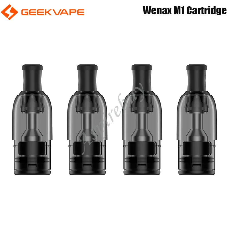 GeekVape Wenax M1 Pod Cartridge 2ml Capacity fit 0.8ohm/1.2ohm Coil Head Resistance 4pcs/Pack E-cigarette Vaporizer Authentic