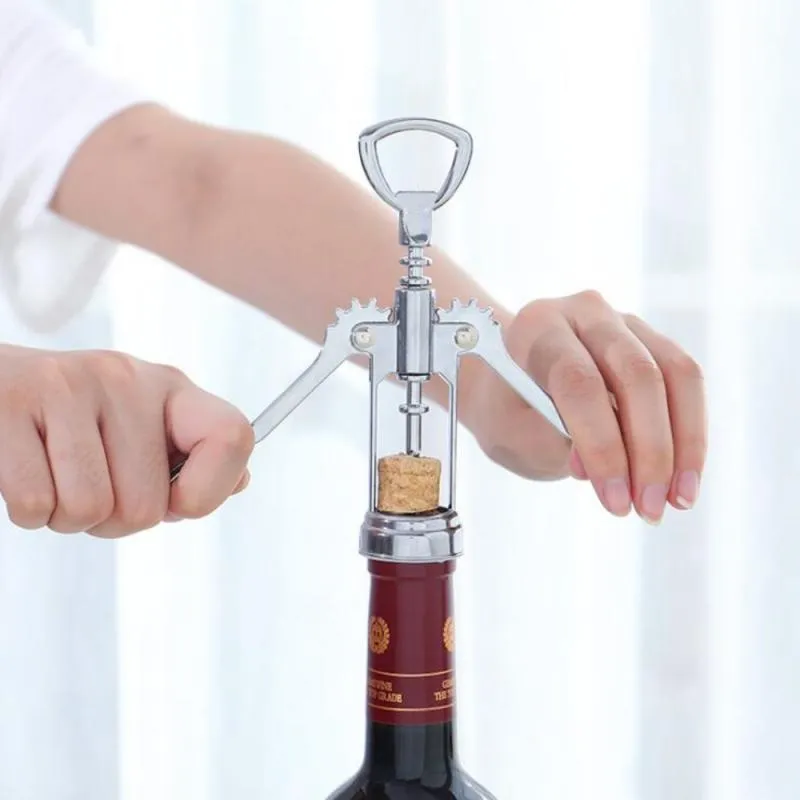 Şarap tirbuşon bira şişesi açıcı kanatlı mantar vidası gadget aksesuarları metal paslanmaz çelik