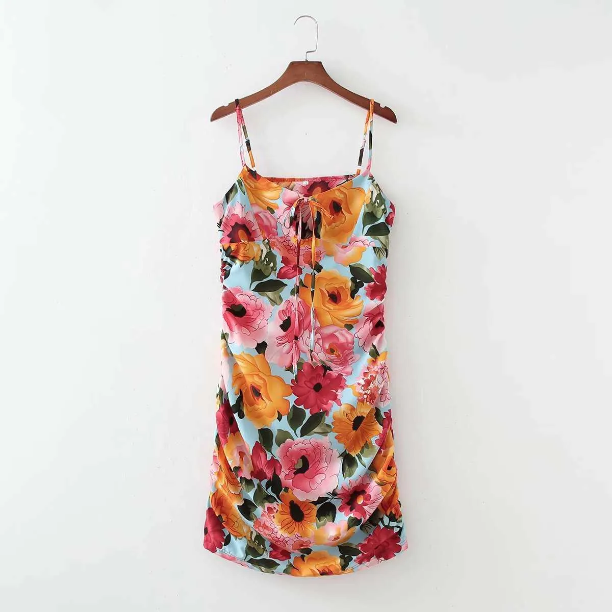 Summer Dress Women Floral Printed Slip Dress elegant Casual Fashion Chic Lady Short Sun Dress Women robe femme 210709