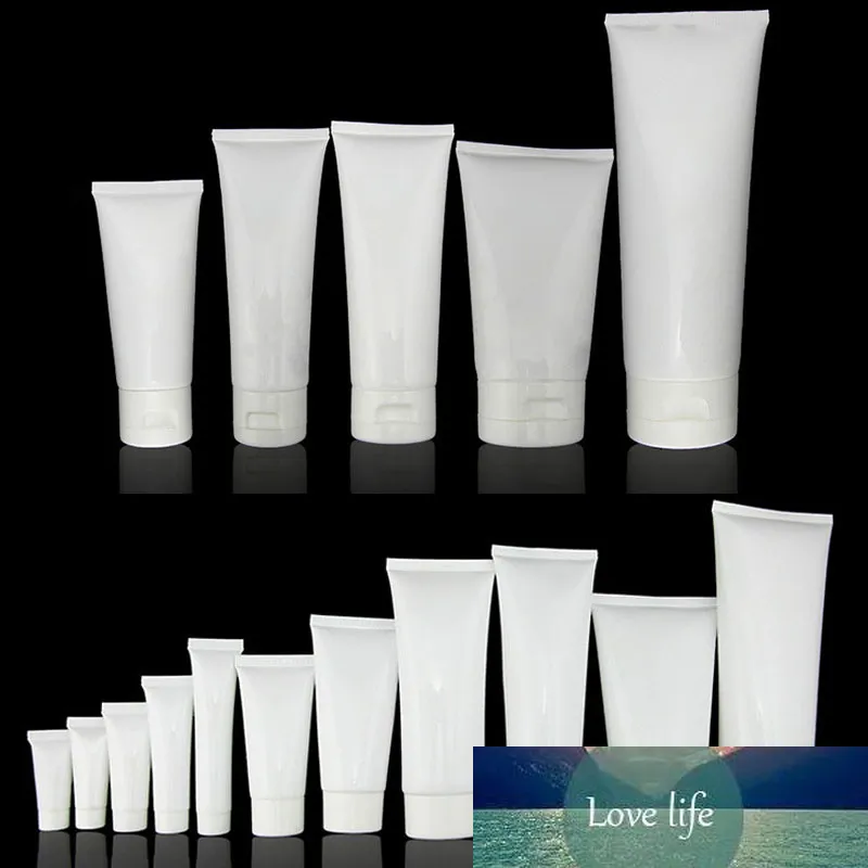 100PCS 10 ml / 20ml / 30ml / 50ml / 80 ml / 100ml Vit plast PE Tomt Soft Tube Cosmetic Cream Lotion Shampoo Bottle Travel Gel Container