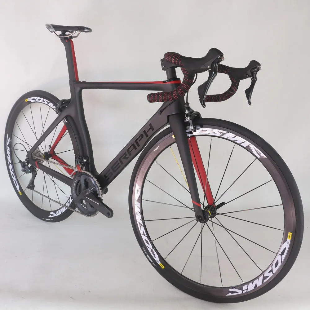 Seraph marque Toray fibre de carbone T700 jante frein vélo complet TT-X2 avec R8000 Goupset et roues en aluminium poids 8.3KG