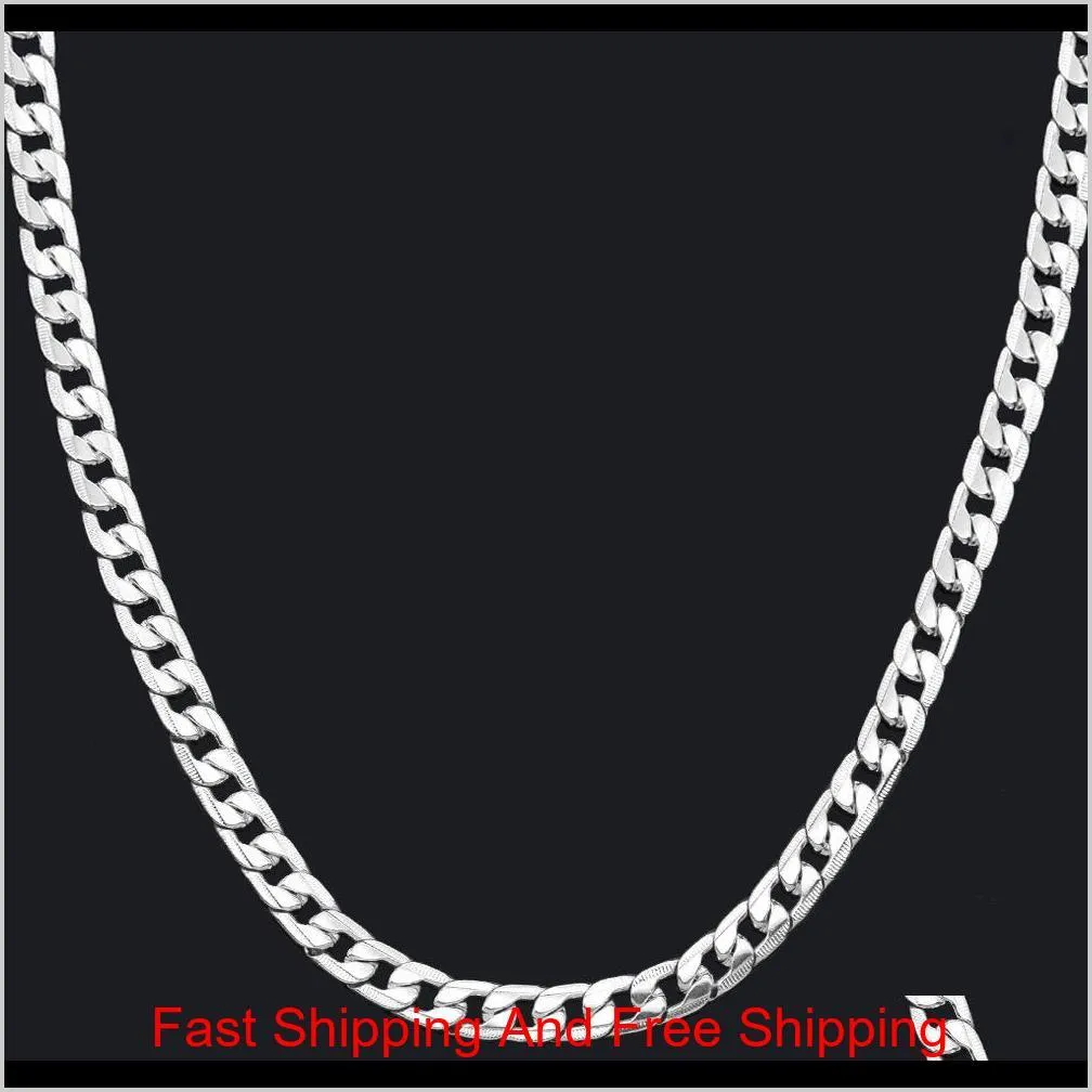  cuban link chain necklace 1cm silver/gold color curb chain for men jewelry corrente de prata masculina wholesale mens necklace