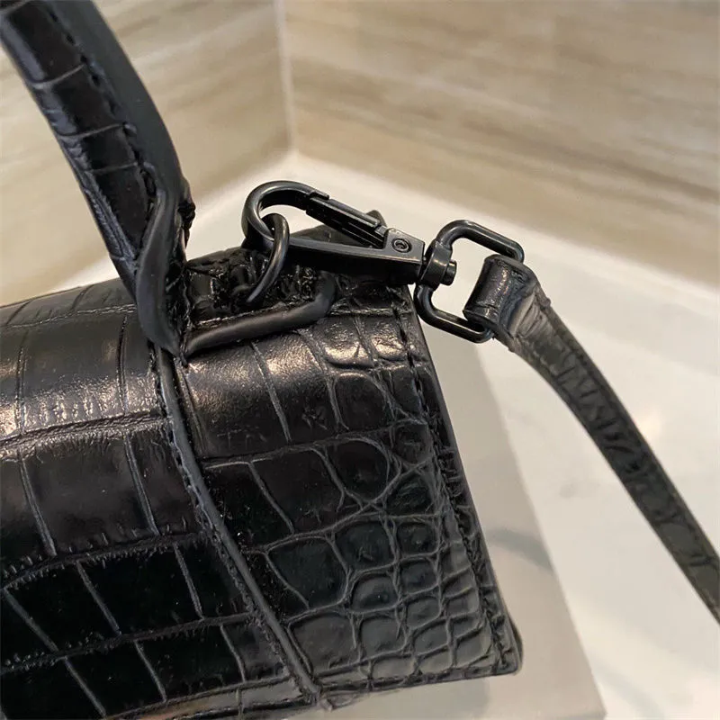 Hand Bags Women`s Hourglass 2021 Crocodile Leather Cowhide Graffiti hand bag One Shoulder Messenger Bag