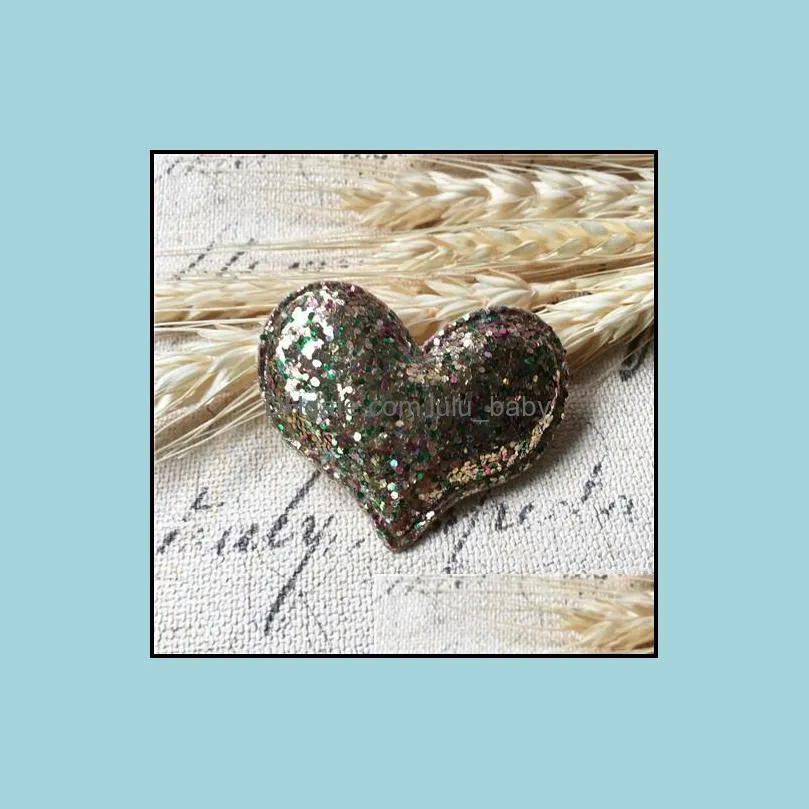 Hair Clips & Barrettes Wholesale 50PCS/Lot Trendy Glitter Love Heart Patch DIY Jewelry Ornament Accessories Girls Button Sticker Craft