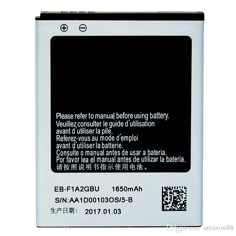 Hög EB-F1A2GBU-batterier för Samsung Galaxy S2 I9100 9100 Batteri Akku 50st/parti