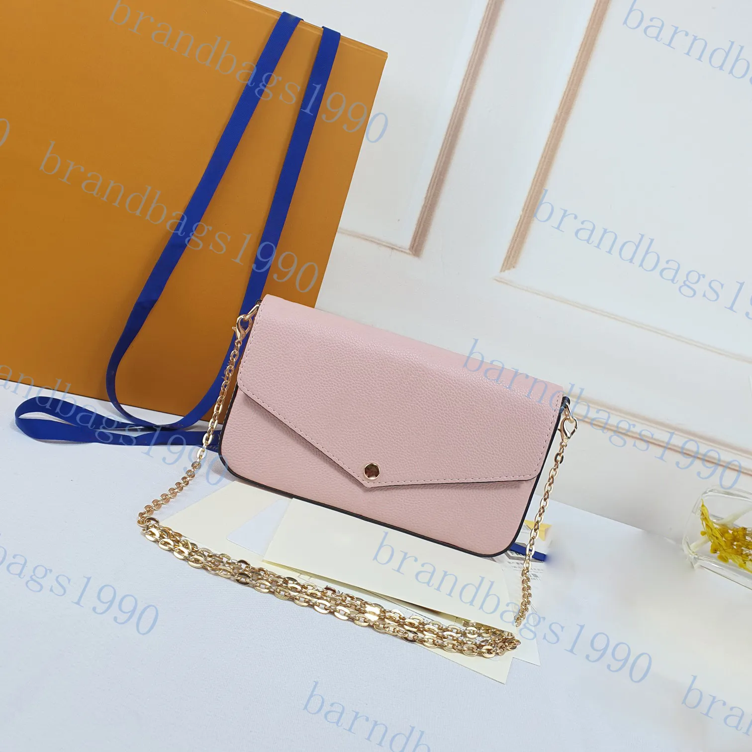 Fashion Designer women Shoulder bag Top quality woman Bags Chain purse all colour Luxury pochette Size 21 11 2 cm 61276