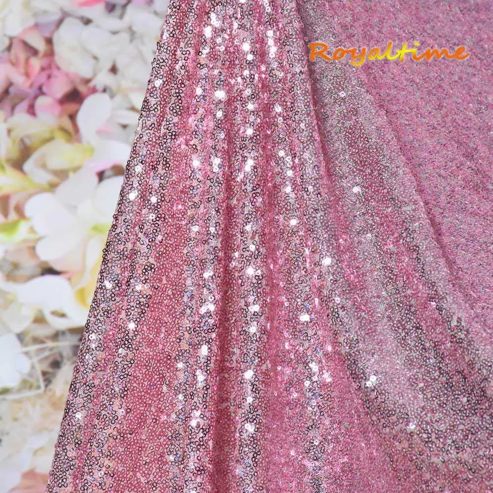 Pink Gold Sequin Fabric 002