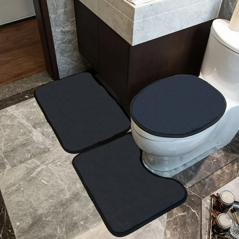 Beyaz mektup klozet kapakları Klasik basit banyo ayak mat makinesi yıkanabilir emici kapı ped kaymaz sessiz ev aksesuarları