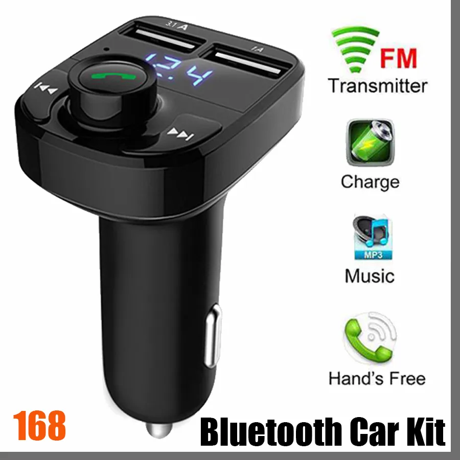 ePacket Car Hands-free Wireless Bluetooth FM Transmitter MP3 Player Dual USB Charger X8