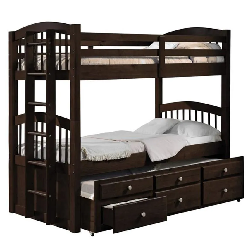 Azionamento degli Stati Uniti ACME Micah Bunk Bed Trendle (Doppia / Twin) in Arredo Espresso 40000 per camera da letto A24 A29