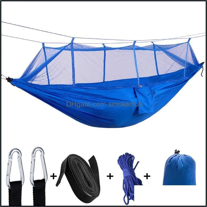 Tents And Shelters Nylon Double Person Hammock Adult Camping Outdoor Backpacking Travel Survival Garden Swing Hunting Sleeping Bed1